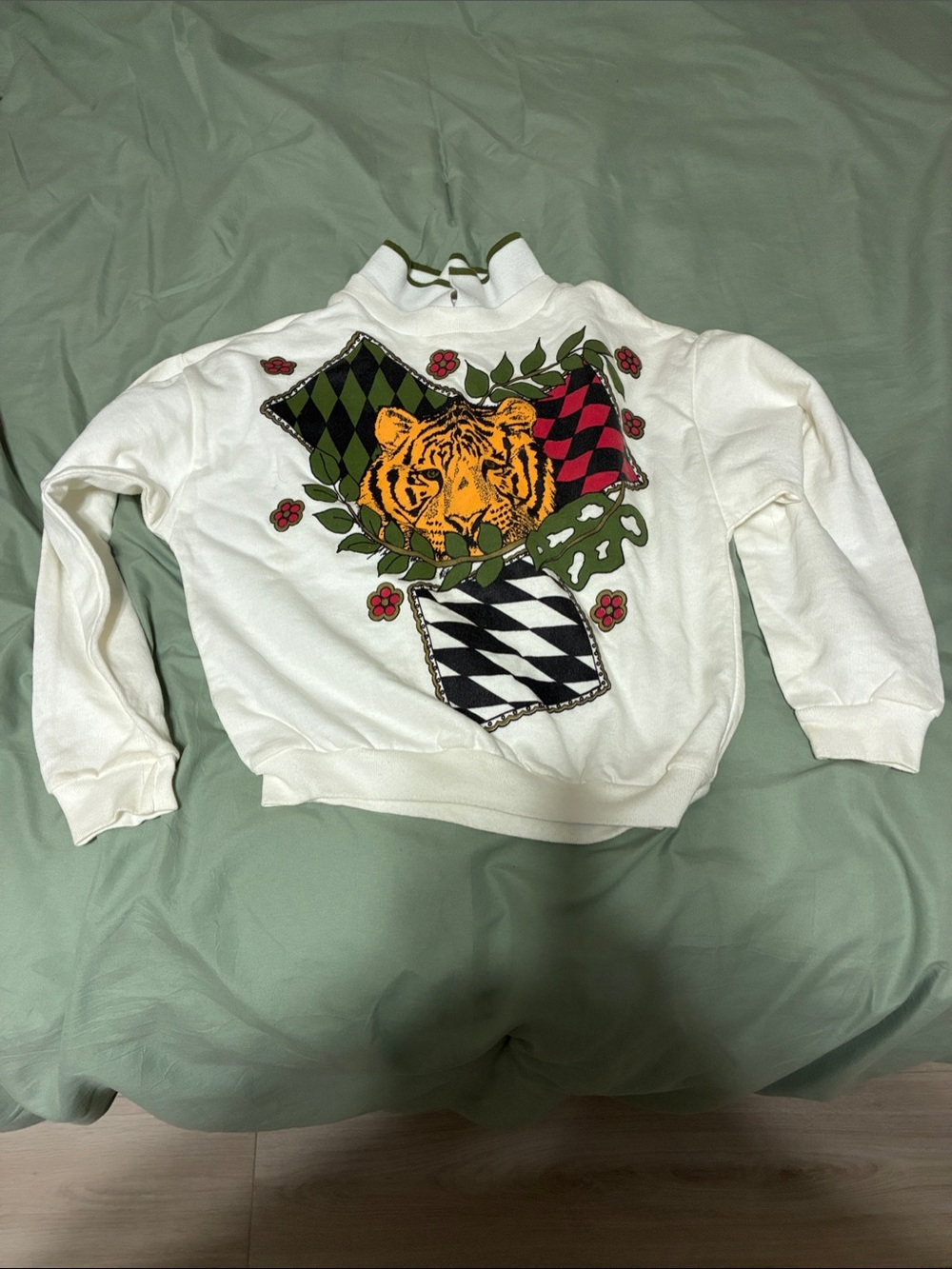 White Tiger Graphic Sweatshirt Kids White Sweatshirt